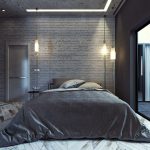 Kamar Tidur Dengan Dekorasi Dinding Beton Alami